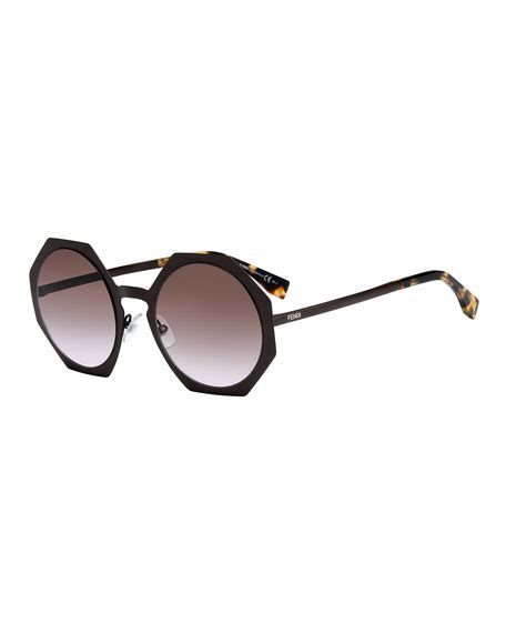 fendi metal rimmed octagon sunglasses